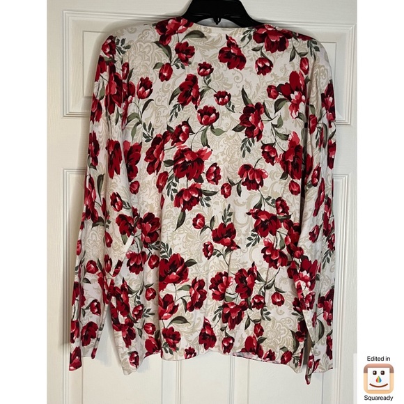 Karen Scott Floral Cardigan - Picture 4 of 6